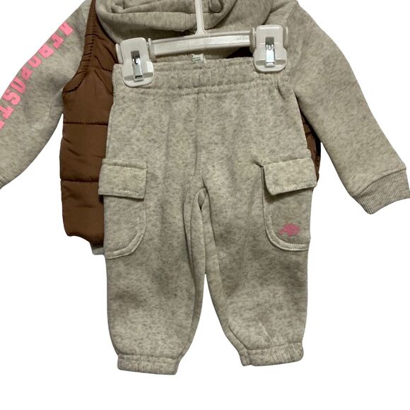 Puffer Vest Hoodie & Jogger Pants Set 12-Months Aeropostale Kids 3-Piece Outfit - Picture 5 of 10